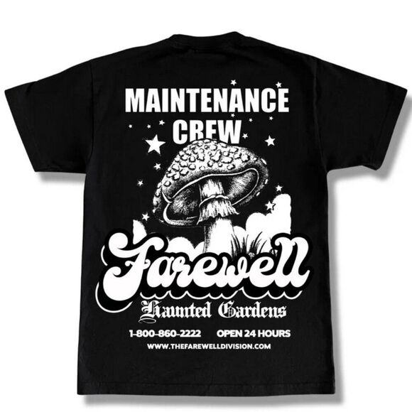 FAREWELL DIVISION Haunted Gardens Mushroom Crew T-Shirt Psychedelic Halloween XL - Picture 9 of 9